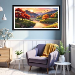Nature Landscape Floating Frame Scenery Digital Print - (I5614) - 18x36 inch Modern Nature Wall Art for Living Room, Bedroom, Office, Hotels, Drawing Room Nature Landscape Floating Frame Scenery Digital Print - (I5614) - 18x36 inch Modern Nature Wall Art for Living Room, Bedroom, Office, Hotels, Drawing Room