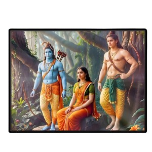 Lord RamSiya Laxman Laminated Photo - 7x9 Inches, Divine Blessings For Home & Office And Temple Decoration (F16117)