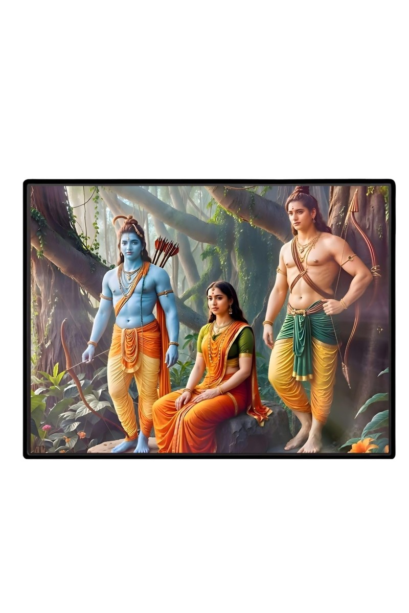 Lord RamSiya Laxman Laminated Photo - 7x9 Inches, Divine Blessings For Home & Office And Temple Decoration (F16117)