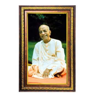 Bhaktivedanta Swami Prabhupada Digital Golden Balck Color Photo Frame | Hindu Religious Wall Decor | 16x22 Inches - Inspirational Wall Art For Office, Home Decor - Ideal Spiritual Gift (F16774)