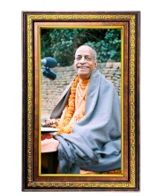 Bhaktivedanta Swami Prabhupada Digital Golden Balck Color Photo Frame | Hindu Religious Wall Decor | 14x20 Inches - Inspirational Wall Art For Office, Home Decor - Ideal Spiritual Gift (F16775)