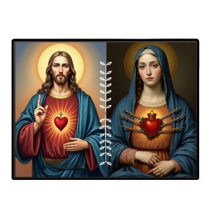 Jesus And Immaculate Heart Of Mary Laminated Photo - 9x11 Inches, Divine Blessings For Home & Office And Temple Decoration (F16188) Jesus And Immaculate Heart Of Mary Laminated Photo - 9x11 Inches, Divine Blessings For Home & Office And Temple Decoration (F16188)