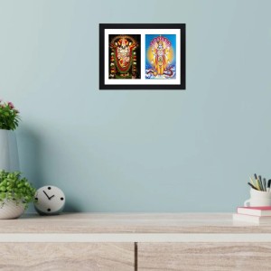 Sri Sri Tirupati Balaji and Sri Sri Lord Vishnu two colored Photos in One Frame | Spiritual Devotional Wall Art | Photos for puja room, wall and table top Sri Sri Tirupati Balaji and Sri Sri Lord Vishnu two colored Photos in One Frame | Spiritual Devotional Wall Art | Photos for puja room, wall and table top