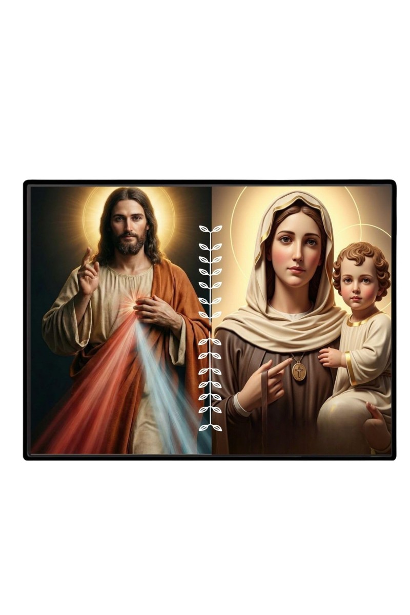 Jesus Lady Of FatimaLaminated Photo - 9x11 Inches, Divine Blessings For Home & Office And Temple Decoration (F16232)