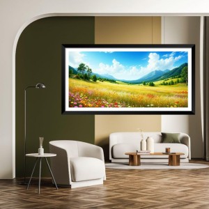 Nature Landscape Floating Frame Scenery Digital Print - (I5818) - 24x36 inch Modern Nature Wall Art for Living Room, Bedroom, Office, Hotels, Drawing Room