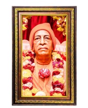 Bhaktivedanta Swami Prabhupada Digital Golden Balck Color Photo Frame | Hindu Religious Wall Decor | 14x20 Inches - Inspirational Wall Art For Office, Home Decor - Ideal Spiritual Gift (F16773)