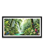 Nature Landscape Floating Frame Scenery Digital Print - (I5781) - 12x24 inch Modern Nature Wall Art for Living Room, Bedroom, Office, Hotels, Drawing Room