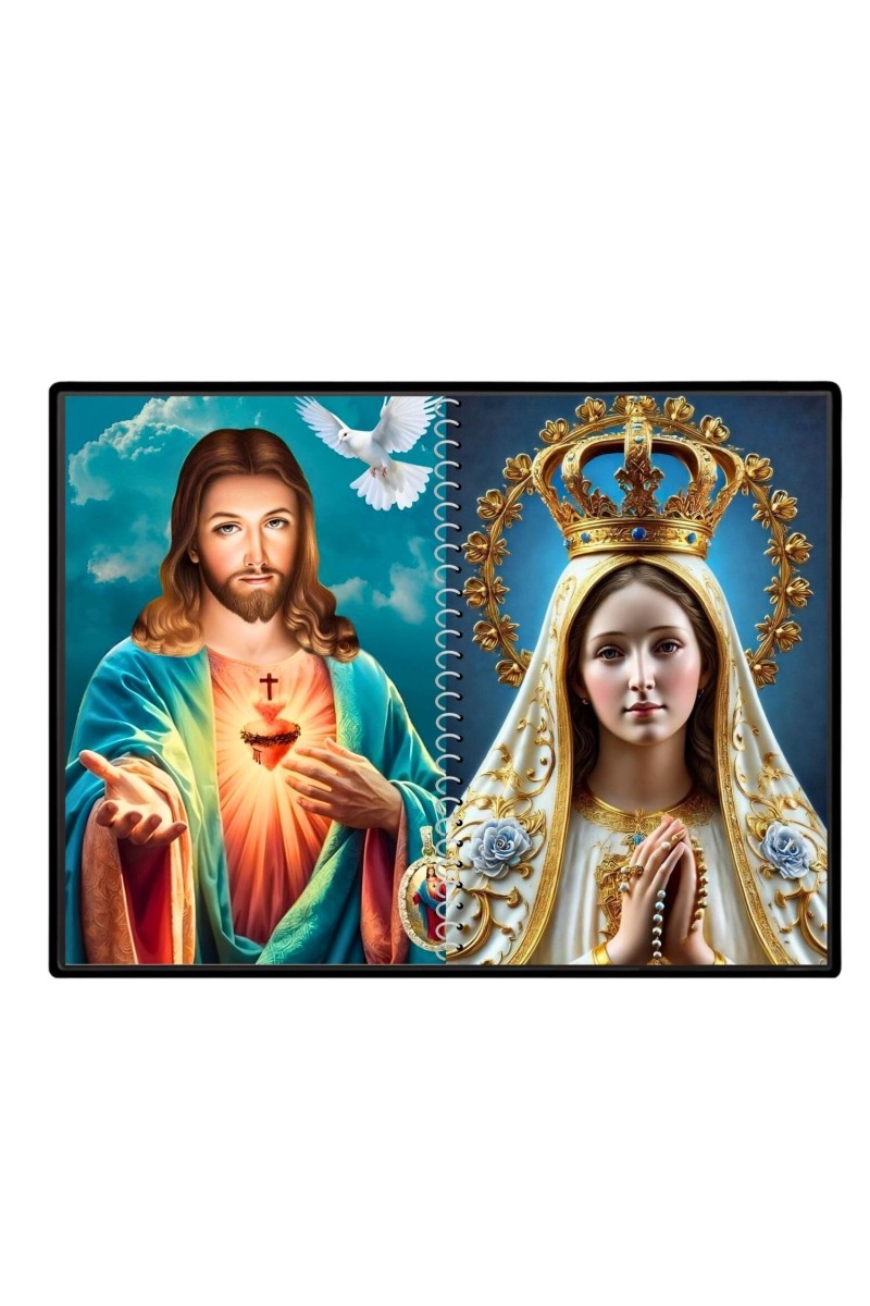 Esus Christ-Blessed Virgin Mary Laminated Photo - 7x9 Inches, Divine Blessings For Home & Office And Temple Decoration (F16432)
