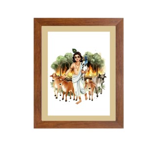 Colored Krishna with Herd of Cows |Beautiful Handcrafted Spiritual Art Print |Divine HomeDecoration |Ideal for Puja Room and Religious Altars Colored Krishna with Herd of Cows |Beautiful Handcrafted Spiritual Art Print |Divine HomeDecoration |Ideal for Puja Room and Religious Altars
