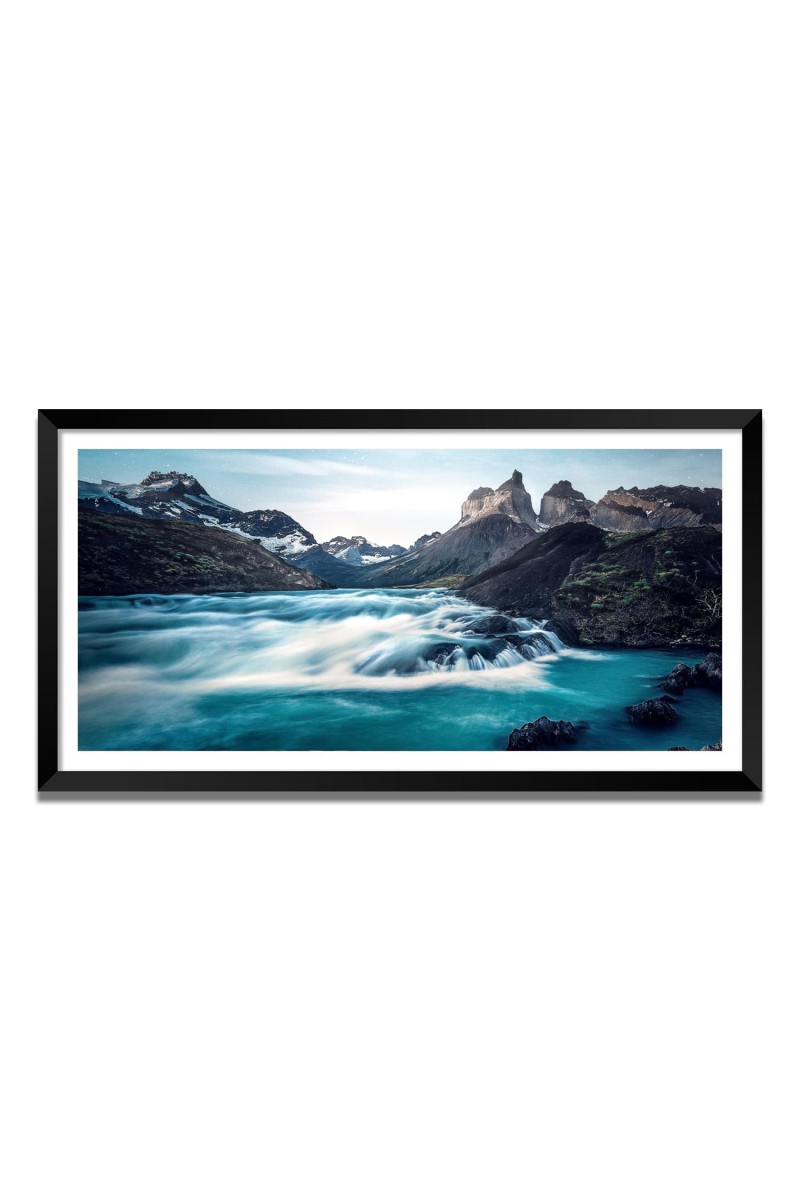 Nature Landscape Floating Frame Scenery Digital Print - (I5880) - 24x36 inch Modern Nature Wall Art for Living Room, Bedroom, Office, Hotels, Drawing Room