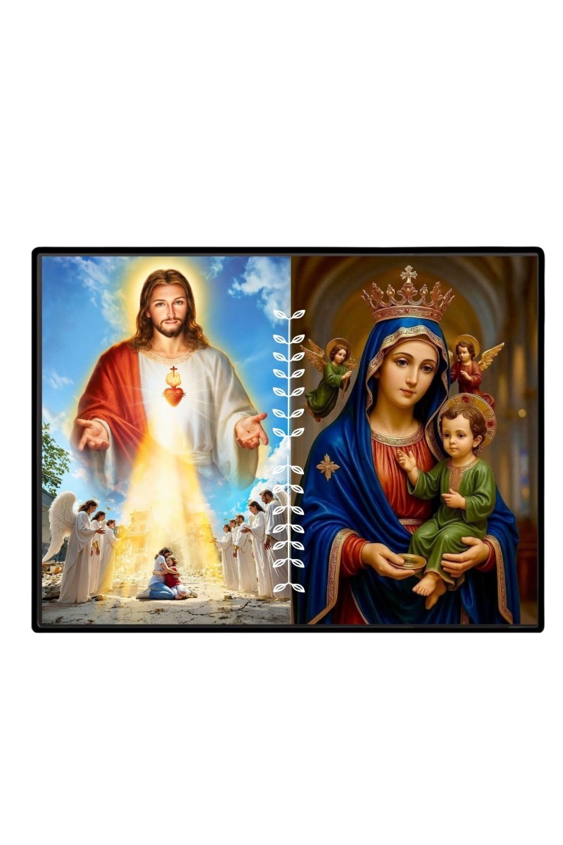 Jesus Lady Of FatimaLaminated Photo - 9x11 Inches, Divine Blessings For Home & Office And Temple Decoration (F16228)