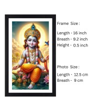 Lord Krishna one Colored Photo Frame |Divine Wall Art| Ideal for Home or Office Decor or puja room | Devotional wall art