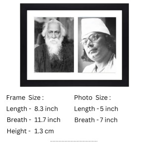 Kabiguru Rabindranath Tagore and Kazi Nazrul Islam - Two Black and White Photos in One Frame | Indian culture wall art (Wall and Tabletop, Printed Photo, 8.3 x 11.7 inches Frame, Black) Kabiguru Rabindranath Tagore and Kazi Nazrul Islam - Two Black and White Photos in One Frame | Indian culture wall art (Wall and Tabletop, Printed Photo, 8.3 x 11.7 inches Frame, Black)