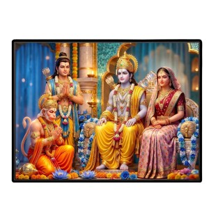 Lord RamSiya Laxman Laminated Photo - 7x9 Inches, Divine Blessings For Home & Office And Temple Decoration (F16114)