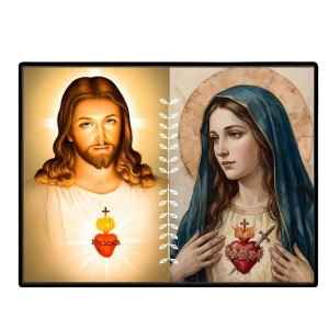 Jesus And Immaculate Heart Of Mary Laminated Photo - 9x11 Inches, Divine Blessings For Home & Office And Temple Decoration (F16179) Jesus And Immaculate Heart Of Mary Laminated Photo - 9x11 Inches, Divine Blessings For Home & Office And Temple Decoration (F16179)
