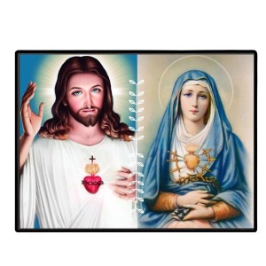 Jesus And Immaculate Heart Of Mary Laminated Photo - 9x11 Inches, Divine Blessings For Home & Office And Temple Decoration (F16185) Jesus And Immaculate Heart Of Mary Laminated Photo - 9x11 Inches, Divine Blessings For Home & Office And Temple Decoration (F16185)