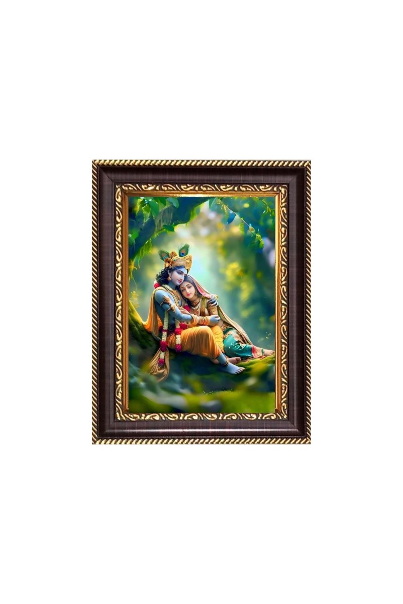 Sri krishana and Sri Radaha Digital Print Photo 8.7x10.7 inches - Vibrant Religious Wall Art for Home or Office Decor.