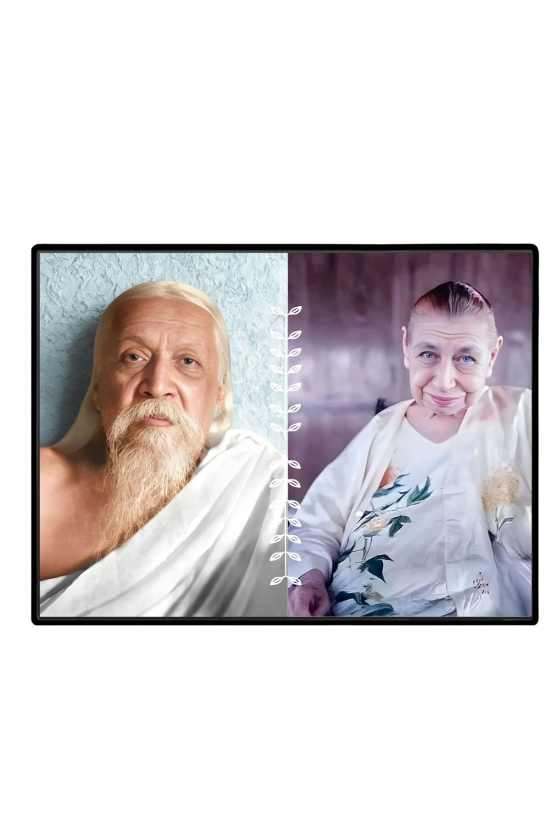 Sri Aurobindo & The Mother Laminated Photo - 9x11 Inches, Divine Blessings For Home & Office And Temple Decoration (F16148)