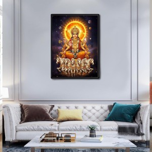 Surya Laminated Photo - 5x7 Inches, Divine Blessings for Home & Office and Temple Decoration
