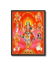 Nava Durga Laminated Photo - 7x9 Inches, Divine Blessings for Home & Office and Temple Decoration