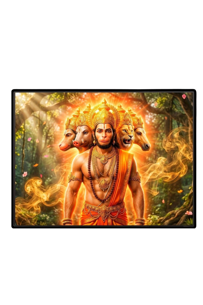 Lord Hanuman Laminated Photo - 7x9 Inches, Divine Blessings For Home & Office And Temple Decoration (F16079)