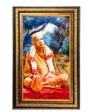 Bhaktivedanta Swami Prabhupada Digital Golden Balck Color Photo Frame | Hindu Religious Wall Decor | 16x22 Inches - Inspirational Wall Art For Office, Home Decor - Ideal Spiritual Gift (F16650)