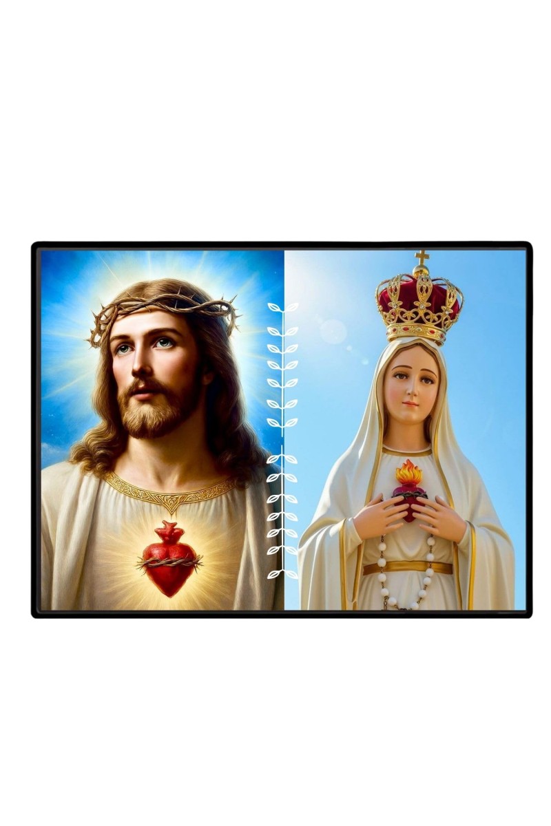 Jesus Virgin Mary Laminated Photo - 5x7 Inches, Divine Blessings For Home & Office And Temple Decoration (F16225)