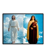 Jesus Christ-St. Therese Of Lisieux Laminated Photo - 7x9 Inches, Divine Blessings For Home & Office And Temple Decoration (F16405)