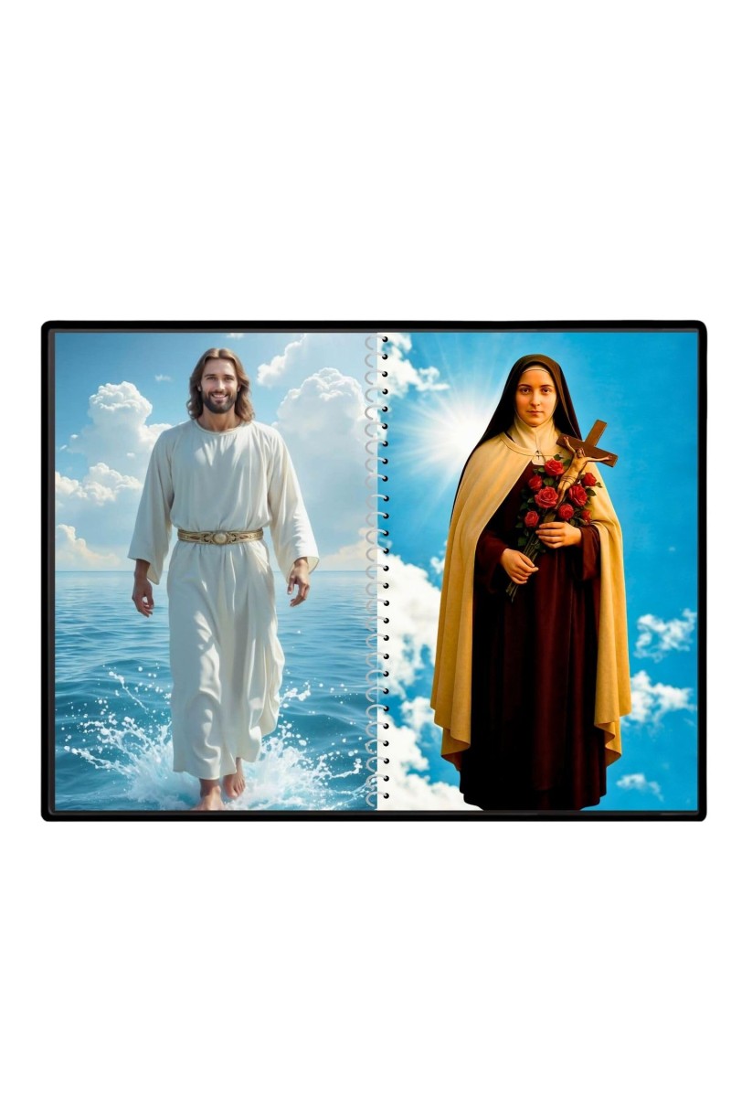 Jesus Christ-St. Therese Of Lisieux Laminated Photo - 7x9 Inches, Divine Blessings For Home & Office And Temple Decoration (F16405)