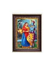 Sri Radha And Sri Krishna Digital Print Photo 10.7x12.7 inches - Vibrant Religious Wall Art for Home or Office Decor.
