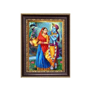 Sri Radha And Sri Krishna Digital Print Photo 10.7x12.7 inches - Vibrant Religious Wall Art for Home or Office Decor.