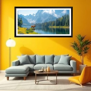 Nature Landscape Floating Frame Scenery Digital Print - (I5550) - 18x36 inch Modern Nature Wall Art for Living Room, Bedroom, Office, Hotels, Drawing Room Nature Landscape Floating Frame Scenery Digital Print - (I5550) - 18x36 inch Modern Nature Wall Art for Living Room, Bedroom, Office, Hotels, Drawing Room