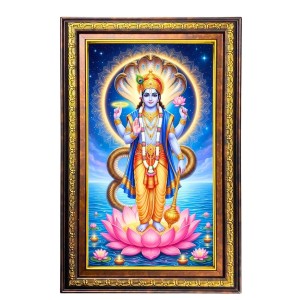 Lord Vishnu Digital Golden Balck Color Photo Frame | Hindu Religious Wall Decor | 14x20 Inches - Inspirational Wall Art For Office, Home Decor - Ideal Spiritual Gift (F16652) Lord Vishnu Digital Golden Balck Color Photo Frame | Hindu Religious Wall Decor | 14x20 Inches - Inspirational Wall Art For Office, Home Decor - Ideal Spiritual Gift (F16652)