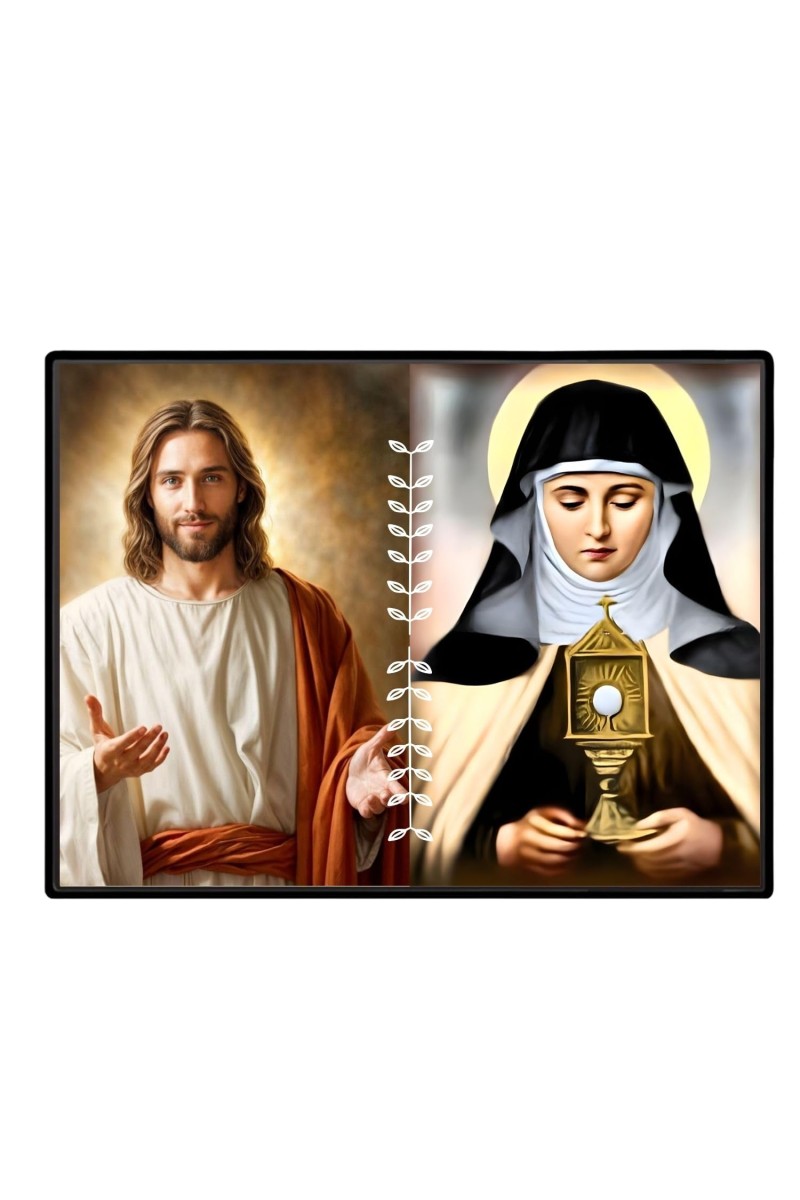 Jesus Christ-Our Lady Of Sorrows Laminated Photo - 7x9 Inches, Divine Blessings For Home & Office And Temple Decoration (F16300)