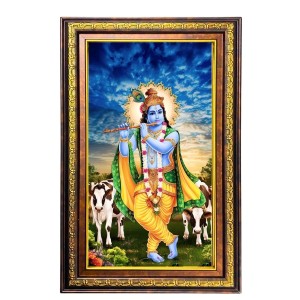 Lord Krishna Digital Golden Balck Color Photo Frame | Hindu Religious Wall Decor | 18x24 Inches - Inspirational Wall Art For Office, Home Decor - Ideal Spiritual Gift (F16514) Lord Krishna Digital Golden Balck Color Photo Frame | Hindu Religious Wall Decor | 18x24 Inches - Inspirational Wall Art For Office, Home Decor - Ideal Spiritual Gift (F16514)
