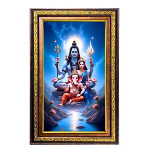 Lord Shiva And Parvathi And Ganesha Digital Golden Balck Color Photo Frame | Hindu Religious Wall Decor | 16x22 Inches - Inspirational Wall Art For Office, Home Decor - Ideal Spiritual Gift (F16578) Lord Shiva And Parvathi And Ganesha Digital Golden Balck Color Photo Frame | Hindu Religious Wall Decor | 16x22 Inches - Inspirational Wall Art For Office, Home Decor - Ideal Spiritual Gift (F16578)