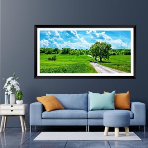 Nature Landscape Floating Frame Scenery Digital Print - (I5827) - 24x36 inch Modern Nature Wall Art for Living Room, Bedroom, Office, Hotels, Drawing Room