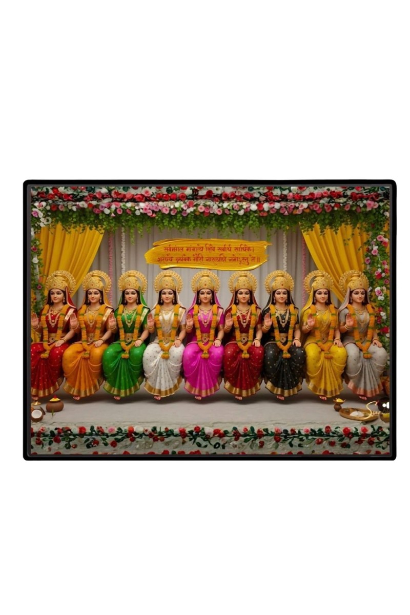 Mata Laxmi Laminated Photo - 7x9 Inches, Divine Blessings For Home & Office And Temple Decoration (F16084)