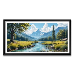 Nature Landscape Floating Frame Scenery Digital Print - (I5716) - 18x36 inch Modern Nature Wall Art for Living Room, Bedroom, Office, Hotels, Drawing Room Nature Landscape Floating Frame Scenery Digital Print - (I5716) - 18x36 inch Modern Nature Wall Art for Living Room, Bedroom, Office, Hotels, Drawing Room