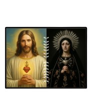 Jesus And Immaculate Heart Of Mary Laminated Photo - 9x11 Inches, Divine Blessings For Home & Office And Temple Decoration (F16180)