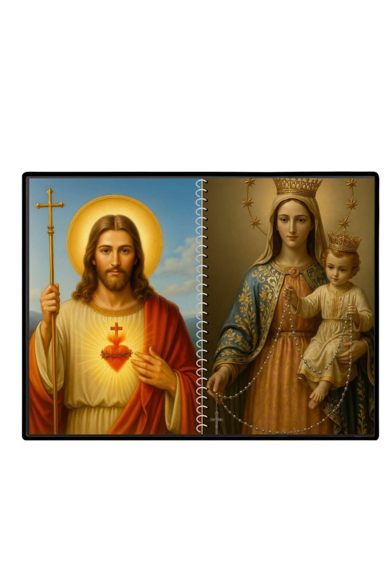 Jesus Christ-Our Lady Of Velankanni Laminated Photo - 7x9 Inches, Divine Blessings For Home & Office And Temple Decoration (F16374)