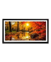 Nature Landscape Floating Frame Scenery Digital Print - (I5868) - 12x24 inch Modern Nature Wall Art for Living Room, Bedroom, Office, Hotels, Drawing Room