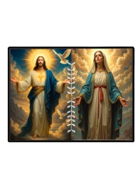 Jesus Christ-Our Lady Of Grace Laminated Photo - 7x9 Inches, Divine Blessings For Home & Office And Temple Decoration (F16289)