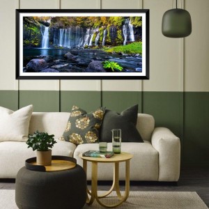 Nature Landscape Floating Frame Scenery Digital Print - (I5553) - 12x24 inch Modern Nature Wall Art for Living Room, Bedroom, Office, Hotels, Drawing Room