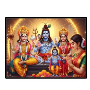 Shiva Parivar Laminated Photo - 13x15 Inches, Divine Blessings For Home & Office And Temple Decoration (F16058) Shiva Parivar Laminated Photo - 13x15 Inches, Divine Blessings For Home & Office And Temple Decoration (F16058)