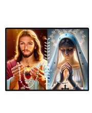Jesus Christ-Our Lady Of Perpetual Help Laminated Photo - 7x9 Inches, Divine Blessings For Home & Office And Temple Decoration (F16266)