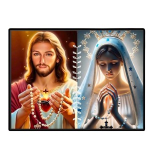 Jesus Christ-Our Lady Of Perpetual Help Laminated Photo - 7x9 Inches, Divine Blessings For Home & Office And Temple Decoration (F16266) Jesus Christ-Our Lady Of Perpetual Help Laminated Photo - 7x9 Inches, Divine Blessings For Home & Office And Temple Decoration (F16266)
