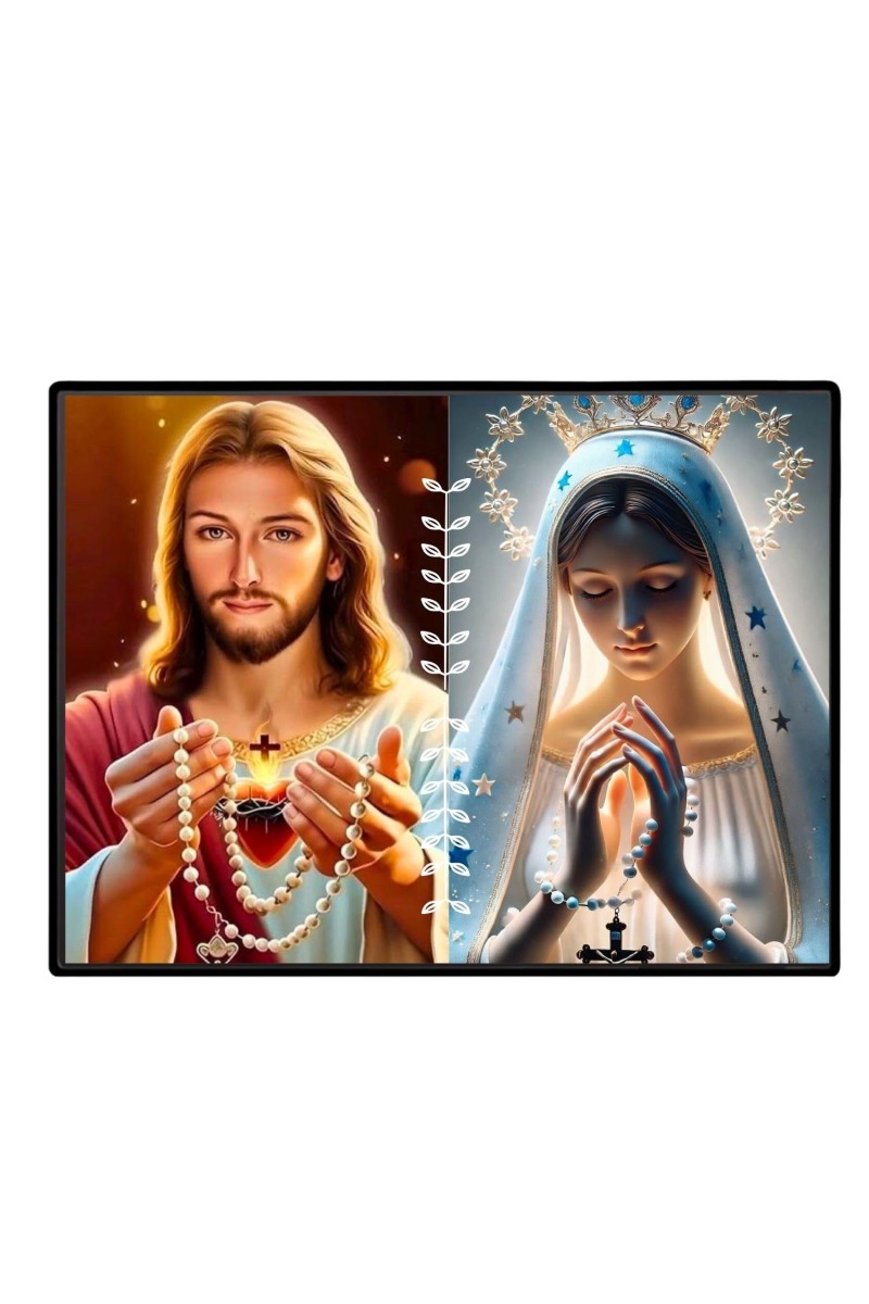 Jesus Christ-Our Lady Of Perpetual Help Laminated Photo - 7x9 Inches, Divine Blessings For Home & Office And Temple Decoration (F16266)