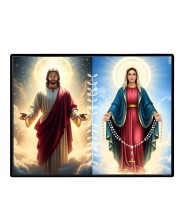 Jesus Christ-Our Lady Of Grace Laminated Photo - 7x9 Inches, Divine Blessings For Home & Office And Temple Decoration (F16288)