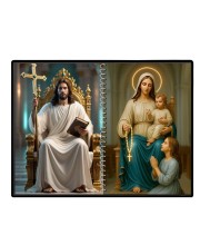 Jesus Christ-Our Lady Of Velankanni Laminated Photo - 7x9 Inches, Divine Blessings For Home & Office And Temple Decoration (F16373)
